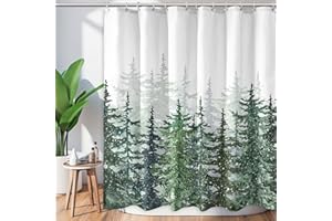 Mloabuc® Merry Christmas Shower Curtain Set Winter Forest Shower Curtain for Bathroom Sets Snowy I'ts Cold Outside Home Bath Bathtub Decors Farmhouse Decoration 72x72 Inch