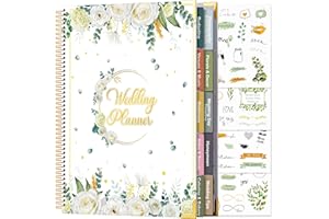 VinTS Wedding Planner 9 X 11 Countdown Wedding Planning Book and Organizer with Hardcover Design,Engagement Wedding gifts for