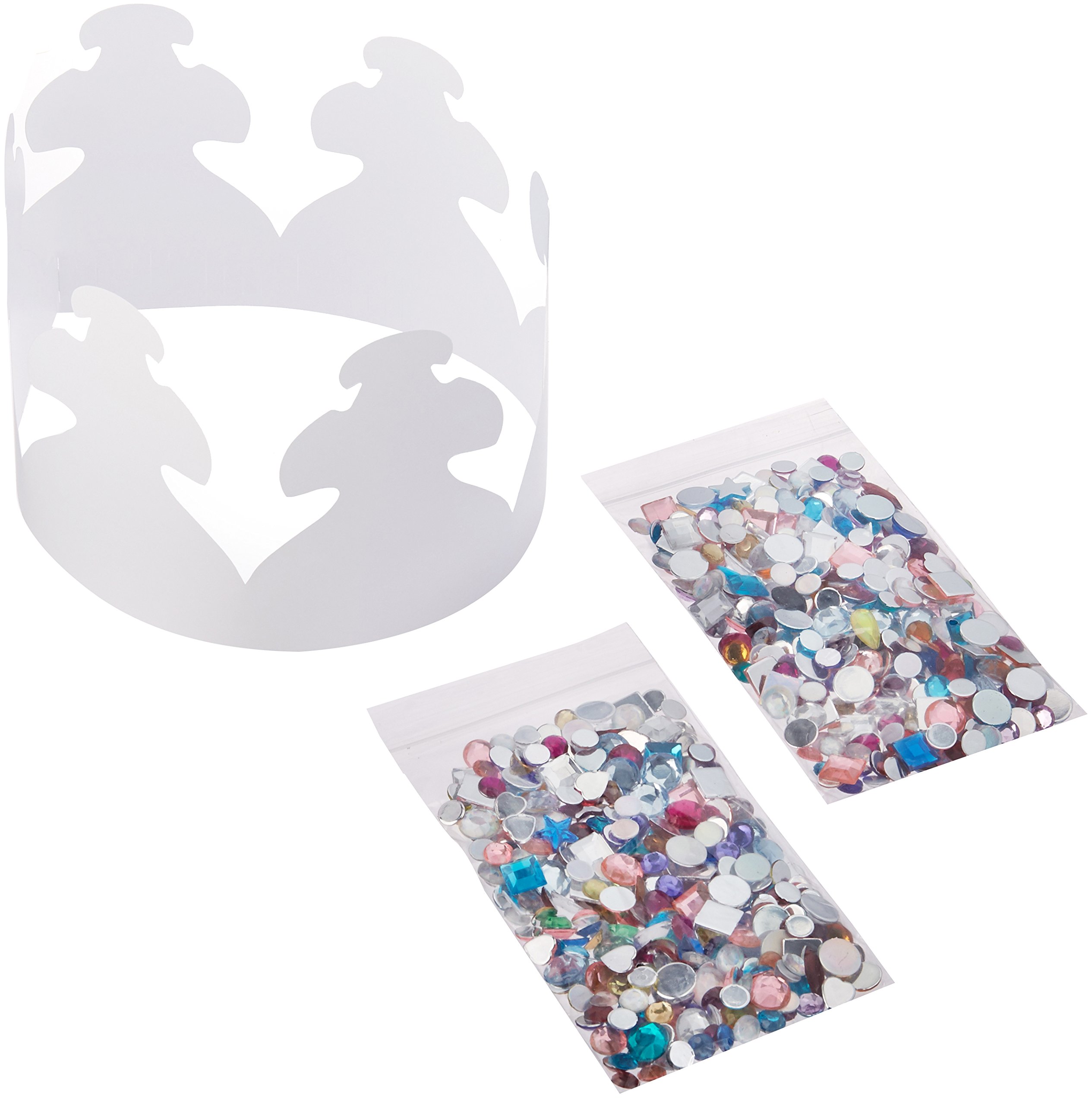 HyglossProducts DIY Party Crown Kits - Decorating Paper Hat Kit with Approximately 600 Gemstones - 24 Party Crownsper Pack