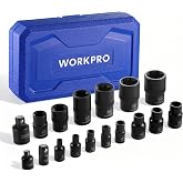 WORKPRO 17-Piece Female E-Torx Socket Set, E4-E24, CR-V Steel | 1/4", 3/8" &amp; 1/2" Drive, Inverted Torx, Storage Case, for Auto &amp; Engine Repair