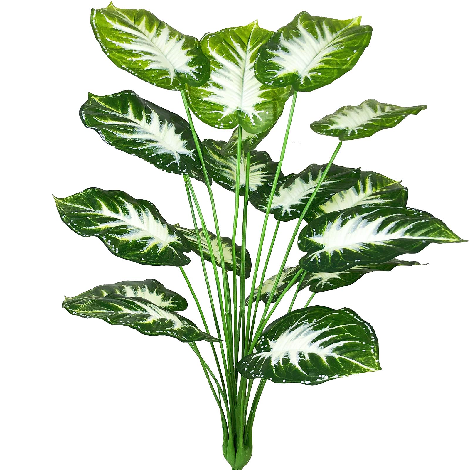 AIVORIUY Artificial Plants Fake Turtle Tree Leaves with Stems 29" Tall Faux Palm Tree Large Monstera Leaf Imitation Frond Tropical Plant Greenery Floral Jungle Party Indoor Outdoor Garden Decoration