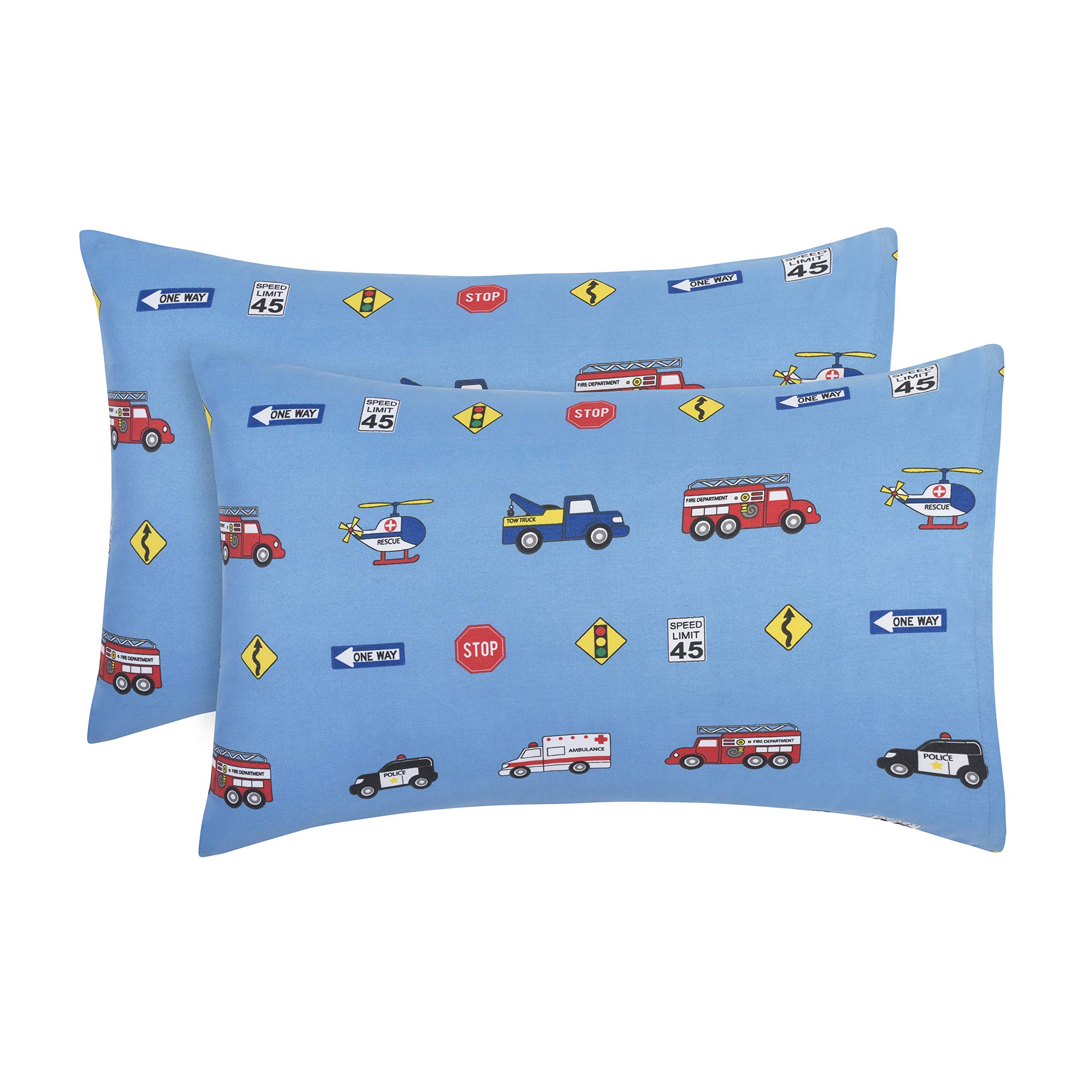 Photo 1 of 2-Pack Toddler Travel Pillowcases -100% Soft Microfiber, Breathable and Hypoallergenic - 14" by 20" Kids Pillowcases fits Pillows 14x19, 13x18 or 12x16, Fire, Police and Rescue
