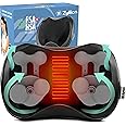 Zyllion Shiatsu Back and Neck Massager with Heat (FSA HSA Eligible) 3D Kneading 8-Node Deep Tissue Electric Massage Pillow for Chair, Car, Muscle Pain Relief on Shoulders, Legs, Foot (ZMA-25)