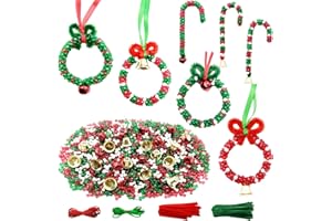 AouEtnay 1780 Pcs Christmas Beaded Ornament Kits Christmas Crafts for Kids Adults DIY Tri Beads Ornament Kits for Xmas Holiday Tree Hanging