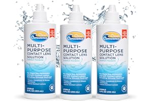 Cruelty-Free Contact Lens Solution 12oz - Multipurpose Cleaner & Sterile Isotonic Eye Contacts Care by Clear Conscience (3 Pack)