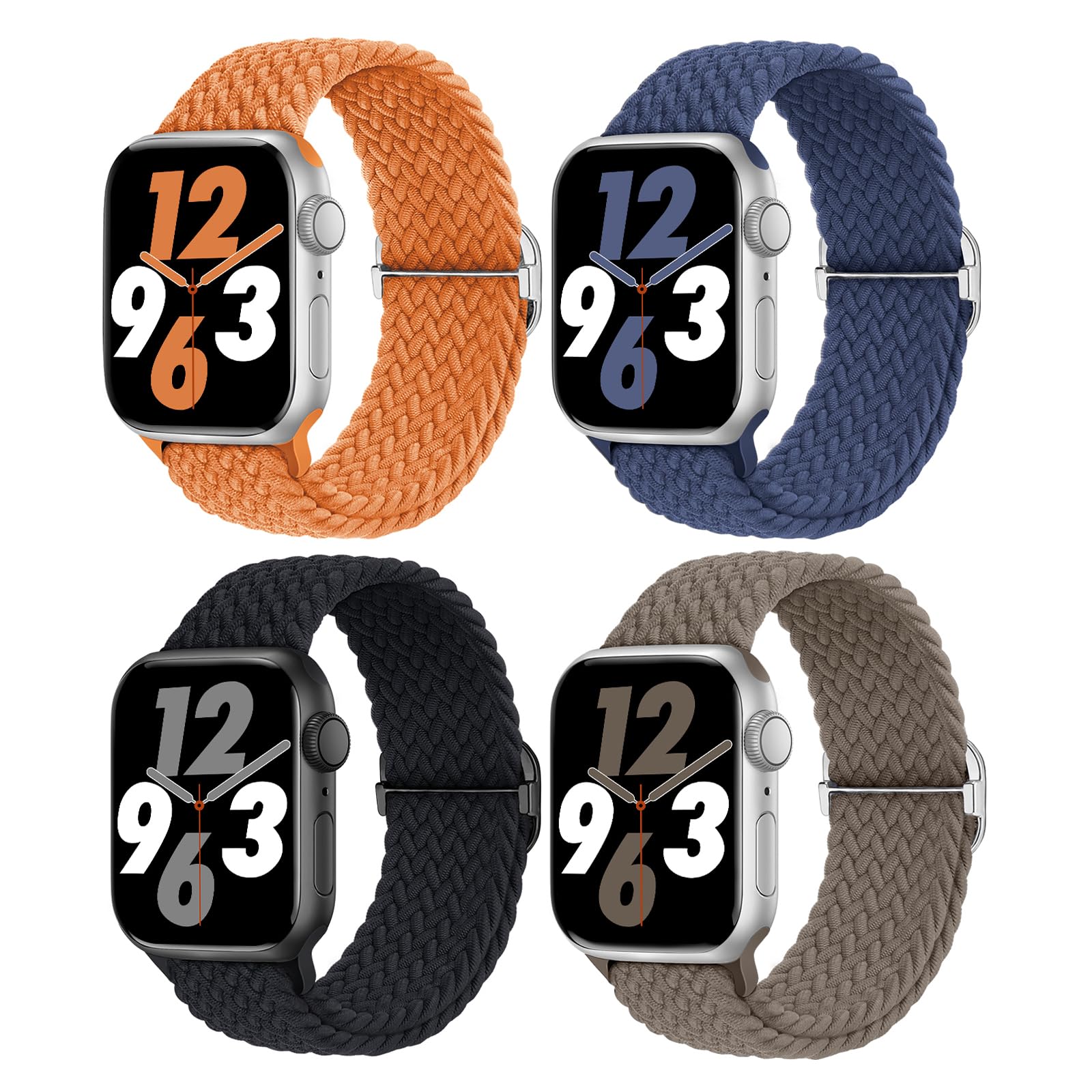 Suitisbest Braided Band Compatible for Apple Watch Strap 40mm 41mm 38mm 42mm 44mm 45mm 46mm 49mm for Women Men, Stretchy Elastic Strap for iWatch SE Series 10 9 8 7 6 5 4 3 2 1 Ultra Ultra2
