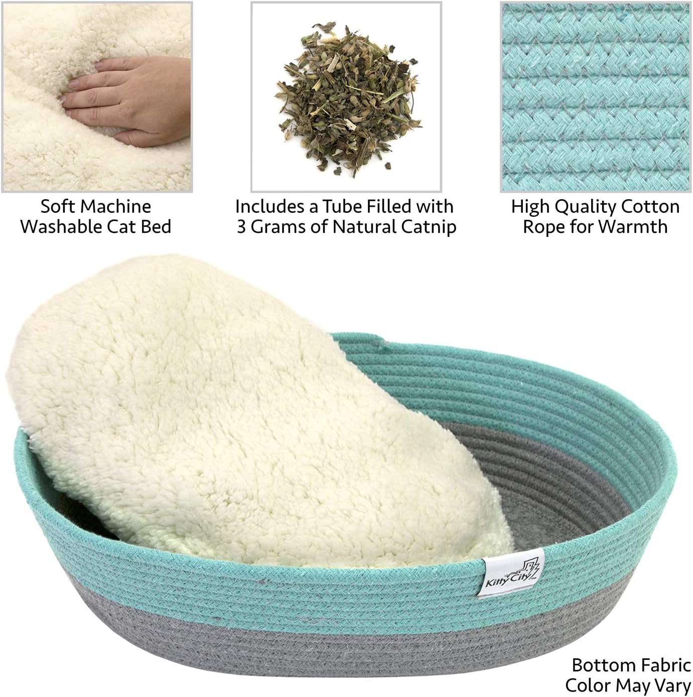 Kitty City Cotton Rope Woven Cat Bed, Cat House- Colors may vary, Cat Rope Bed : Pet Supplies
