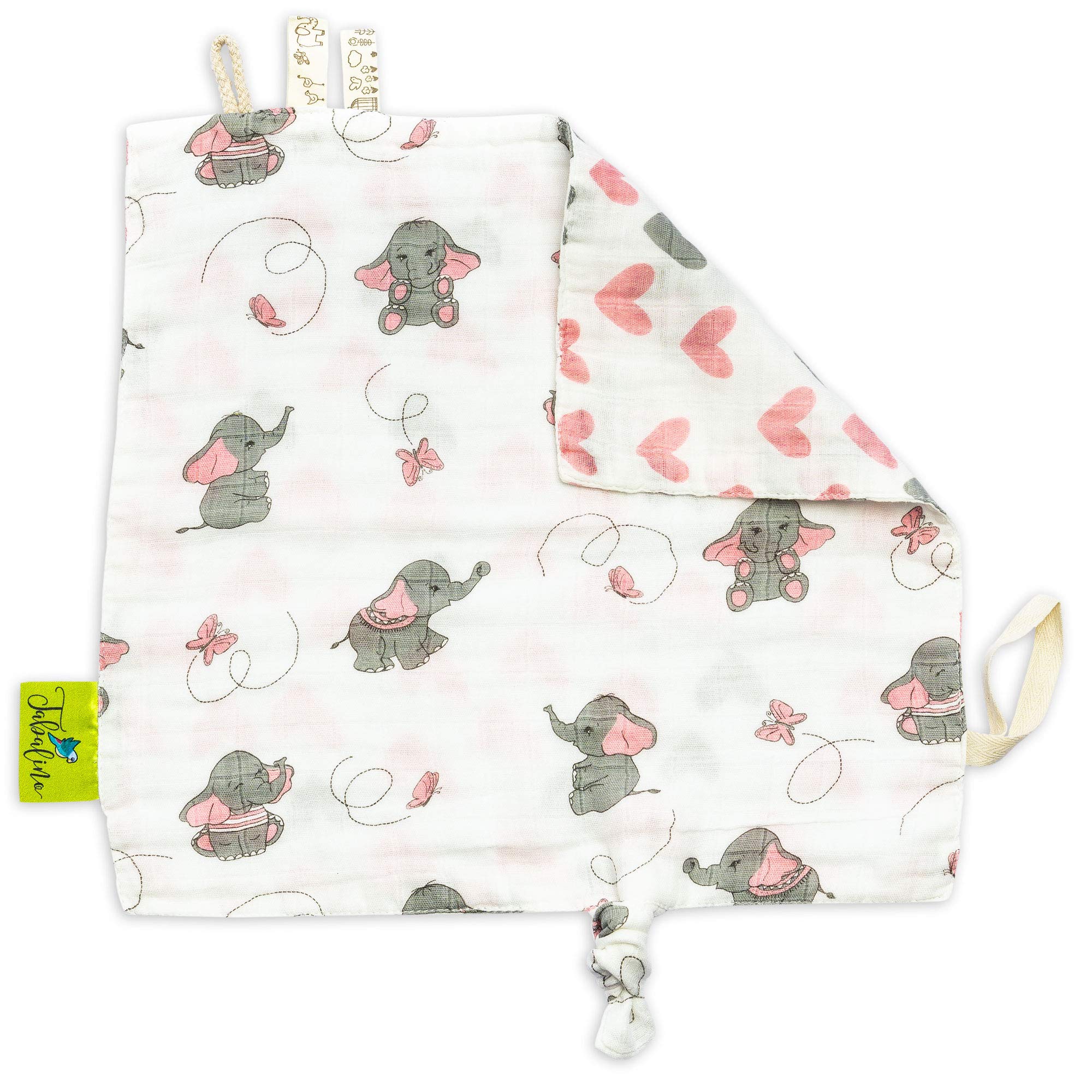 Tabalino Soft Baby Comfort Blanket for Cuddling and Sleeping 30 x 30 cm - Ages 0 Months and Up - Gift for a Newborn - For Boys and Girls - Blue and Pink