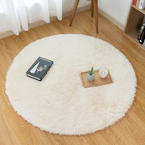 Amazon Co Jp Mensu ラグ シャギーラグ カーペット 円形 絨毯 滑り止め 洗える ラグマット ふわふわ 直径130cm ホットカーペット 抗菌 防臭 防ダニ オールシーズン 床暖房対応 ベージュ ホーム キッチン
