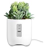 iHome PowerPlant Charging Station, Faux Succulent with USB Charging Station for iPhone, Android, and More – White (iPP45)