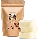 Refined Shea Butter Unscented - 100% Pure African Shea Butter for Hair & Dry Skin - Use for Soap Base, Face & Body Moisturizer, for DIY Whipped Body Butter & Lip Balm 1 LB Bar