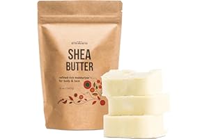 BETTER SHEA BUTTER Refined Shea Butter Unscented - 100% Pure African Shea Butter for Hair & Dry Skin - Use for Soap Base, Face & Body Moisturizer, for DIY Whipped Body Butter & Lip Balm 1 LB Bar