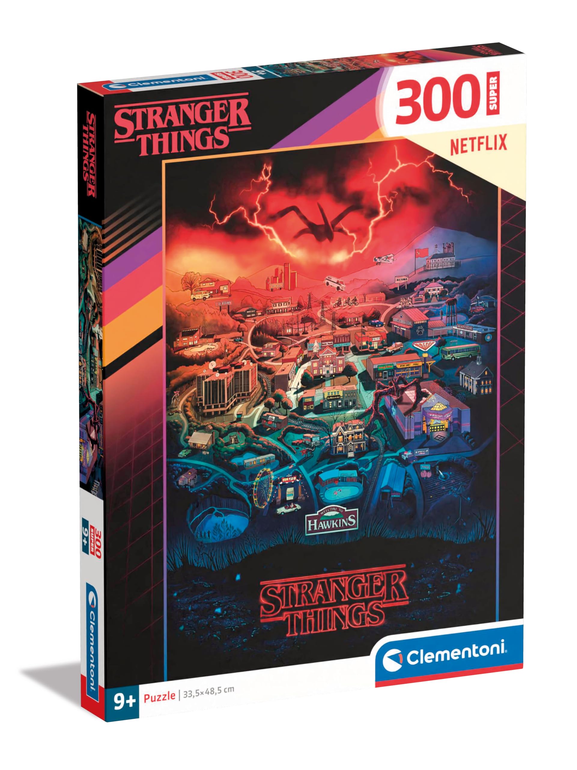Clementoni Jigsaw Puzzle Stranger Things 300 Pieces - Supercolor Puzzle For Children 9-11 Years, Cartoon, Gift For Boy/Girls, Netflix, Underground, Puzzle For Kids, Made In Italy, 21730
