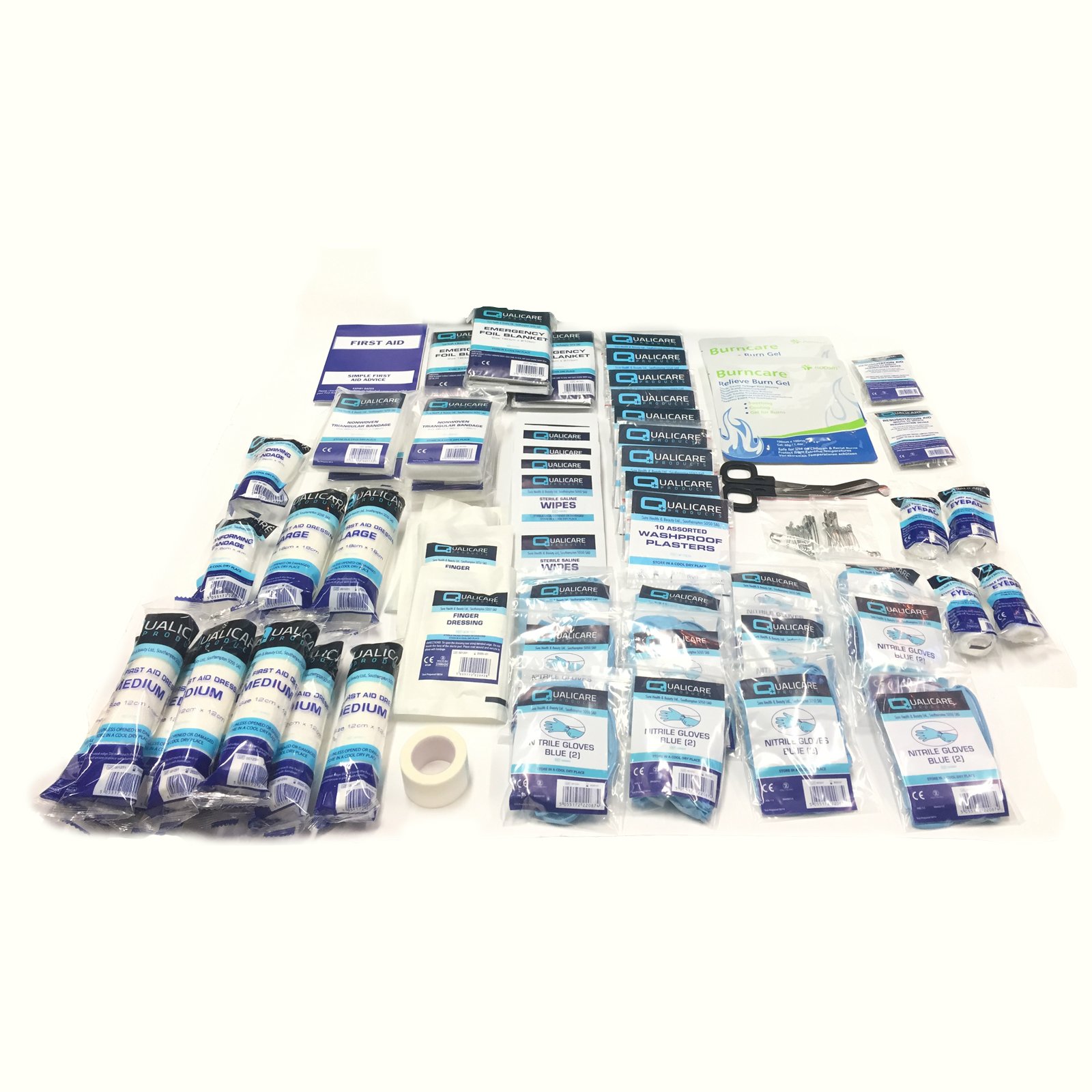 Large 210 Piece QUALICARE Refill BSI BS8599 Compliant Professional Workplace Essential First AID KIT