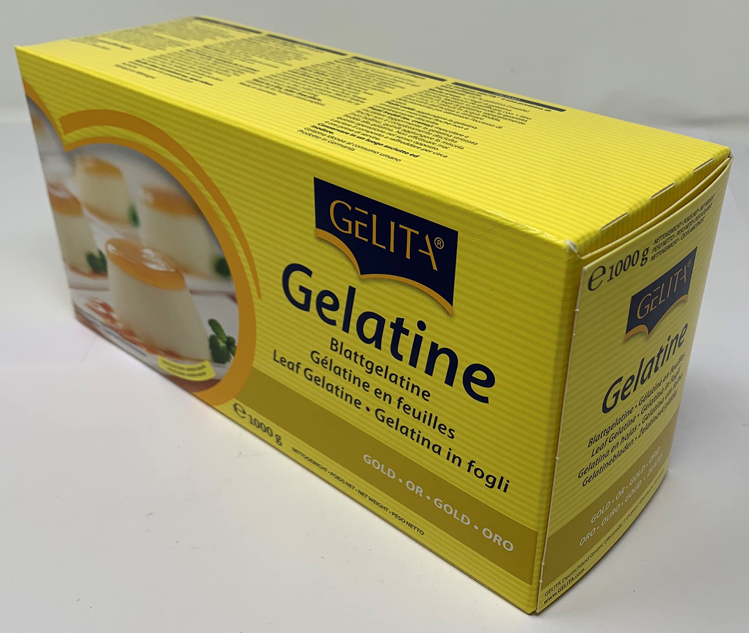 Gelita | Gold Leaf Gelatine | 500 Leaves | Allergen Free | Ideal for Thickening or jellification | Pure Collagen Protein | 1kg
