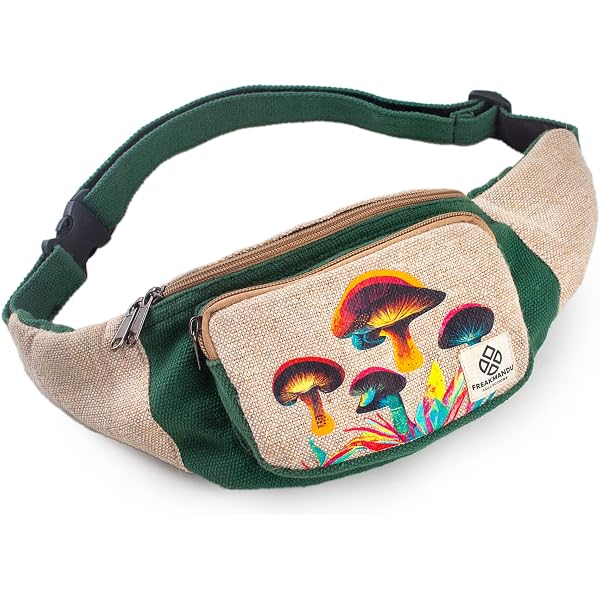 Sac Banane Festival Boho En Coton Tricoté - 3 Compartiments à Fermeture - Sangle Réglable - Fait Main Népal