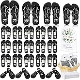 Tivi Tovo 24/36 Pairs Wedding Flip Flops Bulk Wedding Reception Guest Slippers Women Sandals with Size Cards Drawstring Bags