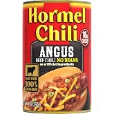 HORMEL Chili | 100% Angus Beef Chili No Beans, 14oz x12 | Canned Chili. 16g Protein / serving, High Protein Ready to Eat Meals. Perfect for Rice Bowls, Cheese Dips, Hot Dogs, Burgers