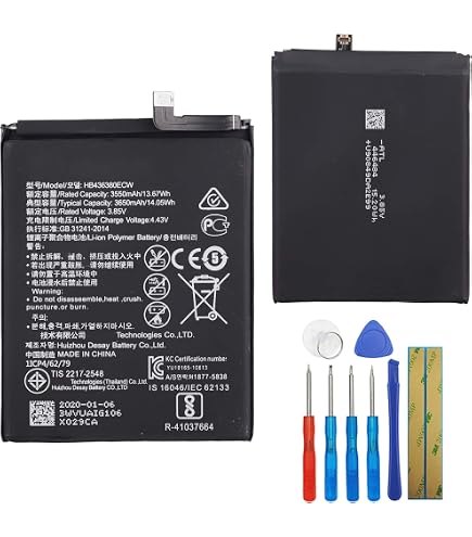 WUHAO Batería de repuesto HB356687ECW para Huawei P30 Lite MAR-LX1M MAR-LX1A MAR-LX3A Batería con cinta adhesiva Kit de reparación WUHAO Batería de repuesto HB356687ECW para Huawei P30 Lite MAR-LX1M MAR-LX1A MAR-LX3A Batería con cinta adhesiva Kit de reparación