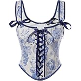 Scarlet Darkness 2026 Renaissance Corset Tops for Women Floral Lace-Up Overbust Bustier Bodice