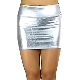 ToBeInStyle Women's PU Leather Wet Look Bodycon Fitted Shiny Mini Skirt