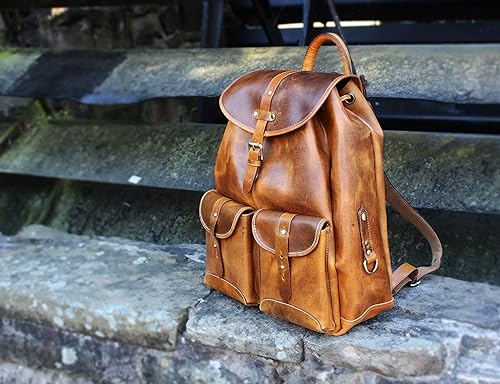 personalised leather backpack