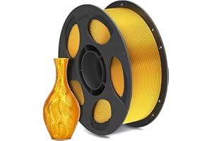 ANYCUBIC Silk Filament, Clog-Free Shiny 3D Printer PLA Filament 1.75mm Dimensional Accuracy +/- 0.02mm, 1KG Reusable Spool (2.2 lbs), Silk Gold