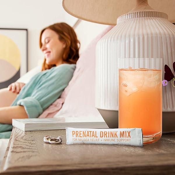 MUNCHKIN® MILKMAKERS® PRENATAL DRINK MIX FOR MORNING SICKNESS & NAUSEA RELIEF + IMMUNE SUPPORT, BLOOD ORANGE, 14 COUNT