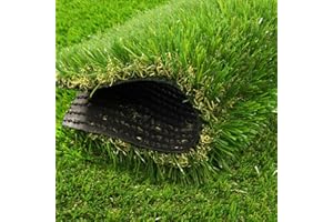 Heyroll Artificial Grass Thick Turf Rug 4 ft x 6 ft, 35MM Outdoor Indoor Fake Grass Mat, Astro Turf Lawn for Dogs Pets, Synthetic Grass Rug with Drainage Holes & Rubber Backing/Custom Size