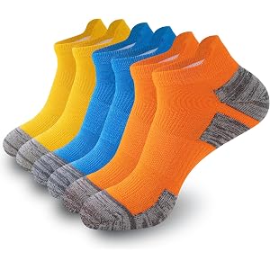 Men's Running Socks, Cotton Ankle Design with Arch Support, Breathable Pick for Walking, Hiking and Cycling