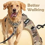 Funfox Dog Harness Medium No Pull Front Clip Reflective Camouflage Brown view 3