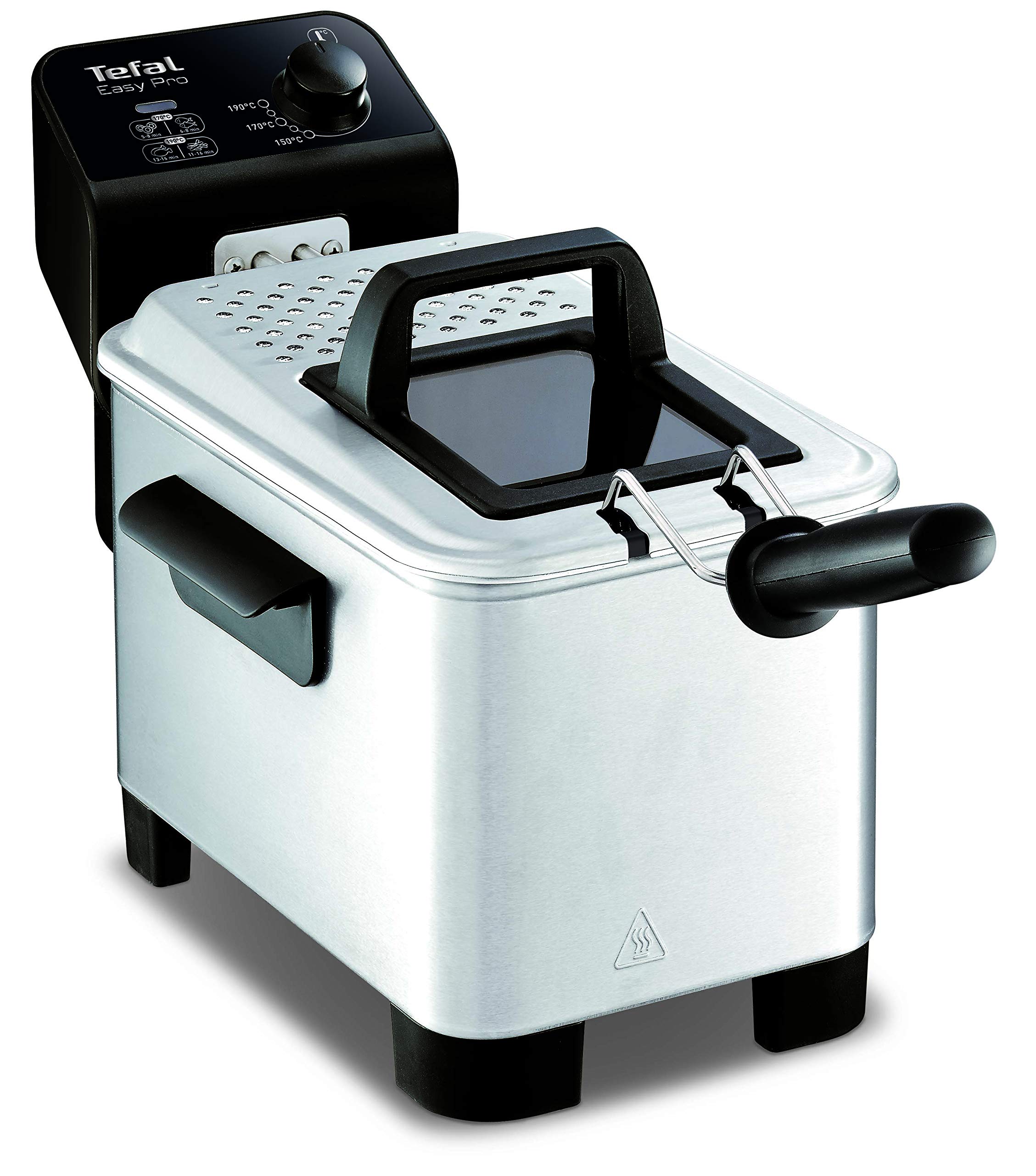 Tefal Easy Pro Deep Fryer, 3L Oil Capacity, 1.2kg of Food, 4 Portions, 2100W, Semi Professional, Compact Design, Cool Zone Technology, Easy Cleaning, Stainless Steel - FR333040