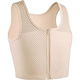 XUJI Chest Binder FTM Transgender Zip Up Binder Breathable Breast Cool Fabric Tank Top
