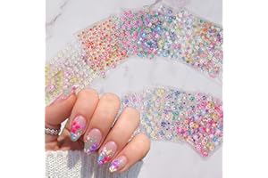 BYJKYEN 30 Sheets Flowers Nail Art Stickers Decals 3D Self-Adhesive Colorful Flower Rose Daisy Cherry Blossoms Nail Stickers Design Flowers Nail Art Supplies Charms for Nail Art Manicure Tips Decoration