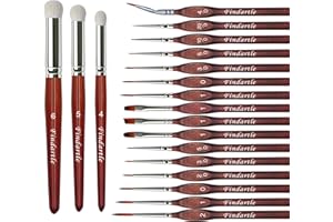 Findartle Dry Brush Miniature Paint Brushes,16 Fine Detail Paintbrush and 3 Dry Paint Brushes,Drybrush Model Paint Brush for 