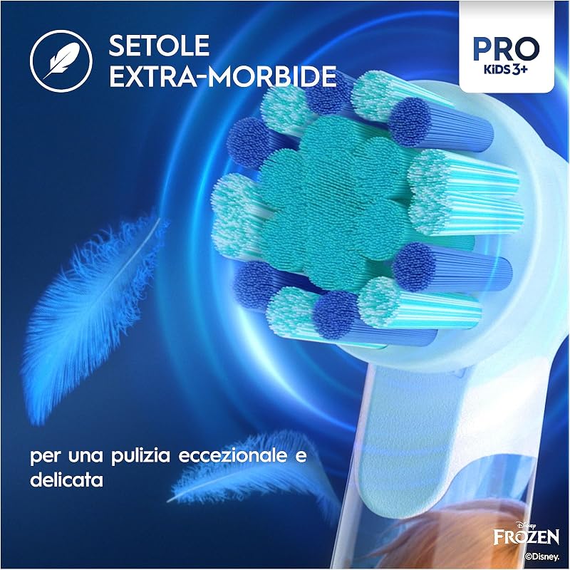 Spazzolino Elettrico Ricaricabile Pro Kids Frozen, 1 Testina, per Bambini da 3 Anni in Su, 1 Spazzolino