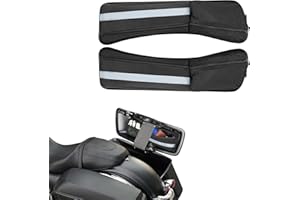 Rexmica 2pcs Hard Saddlebag Lid Organizers, Universal Saddlebag Lid Organizer Pouch Set 19.3” Long Compatible with Harley Davidson 1993-2022 Touring Road Glide, Electra Glide, Road King hard saddlebag