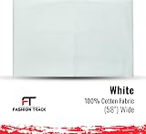 FT Fashion Track 100% Cotton Fabric by the Metre White 58in Wide view 2