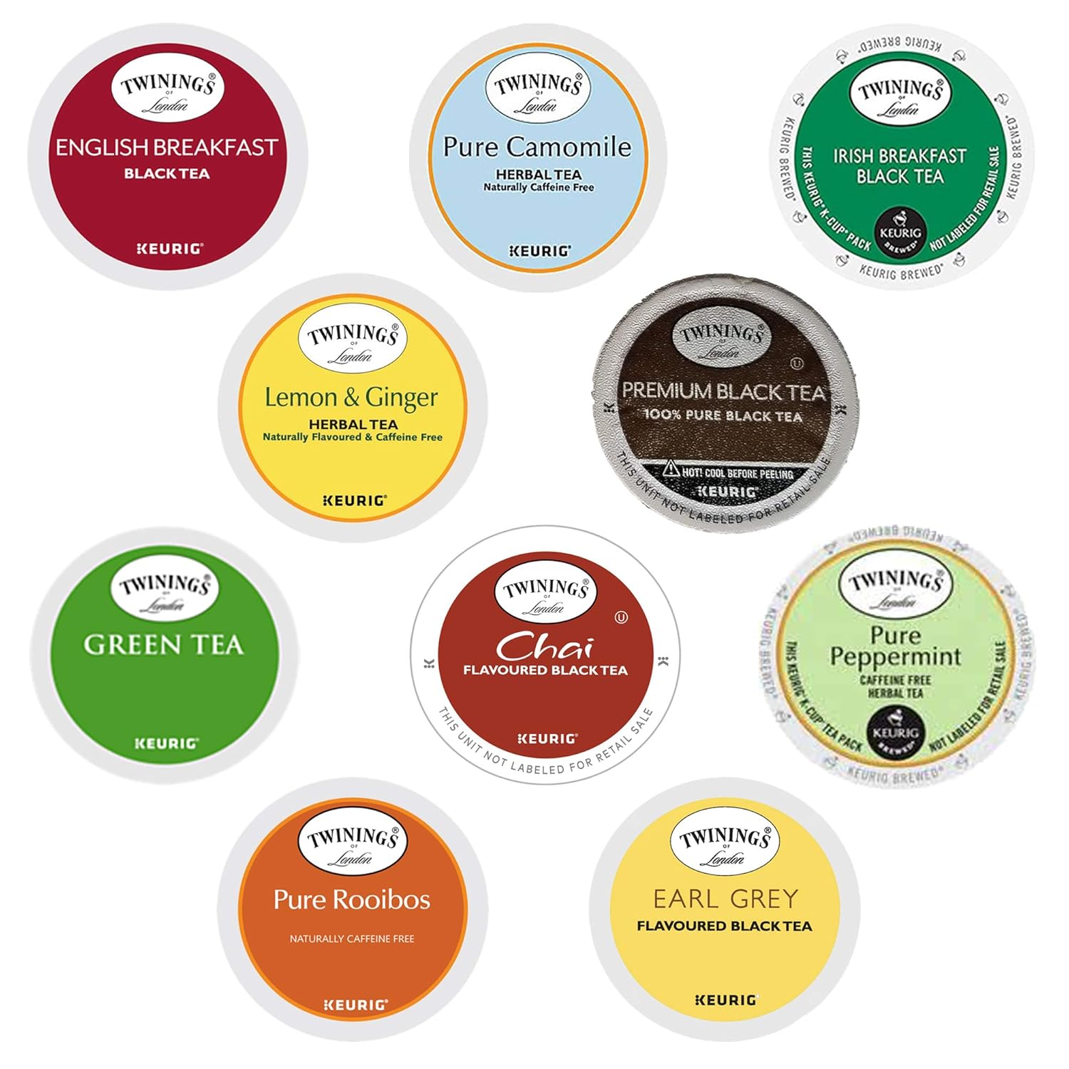 TWININGS K CUPS Tea Sampler Box - 10 Flavors ( 30 COUNT ) Variety Sampler Pack for Keurig K-Cup Brewers - Twinings English, Black, Green, Chai, Herbal Tea and more - Gift for Tea Lovers