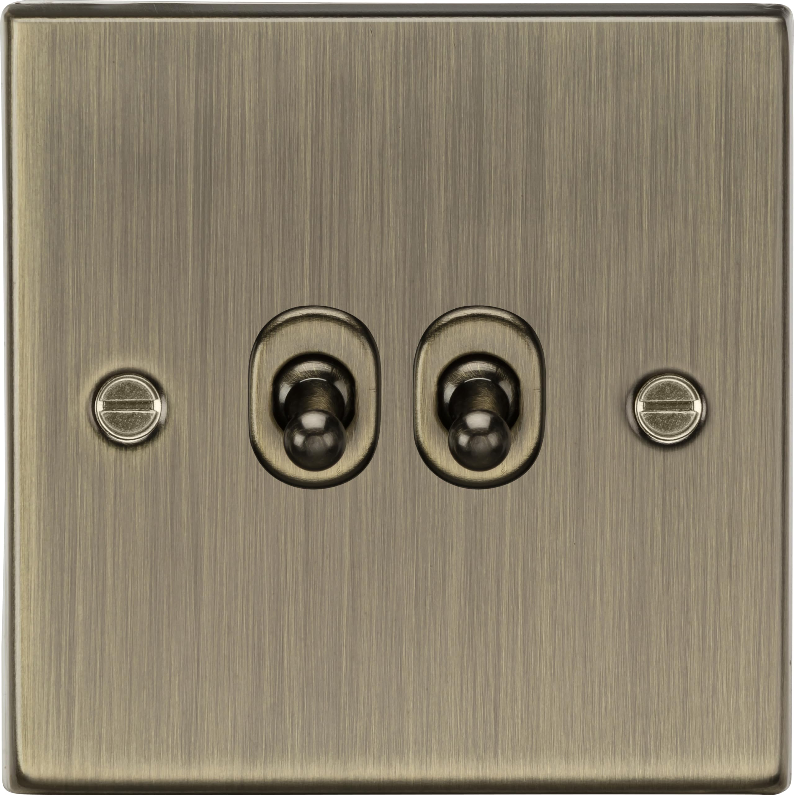 10AX 2G 2 Way Toggle Switch - Square Edge Antique Brass