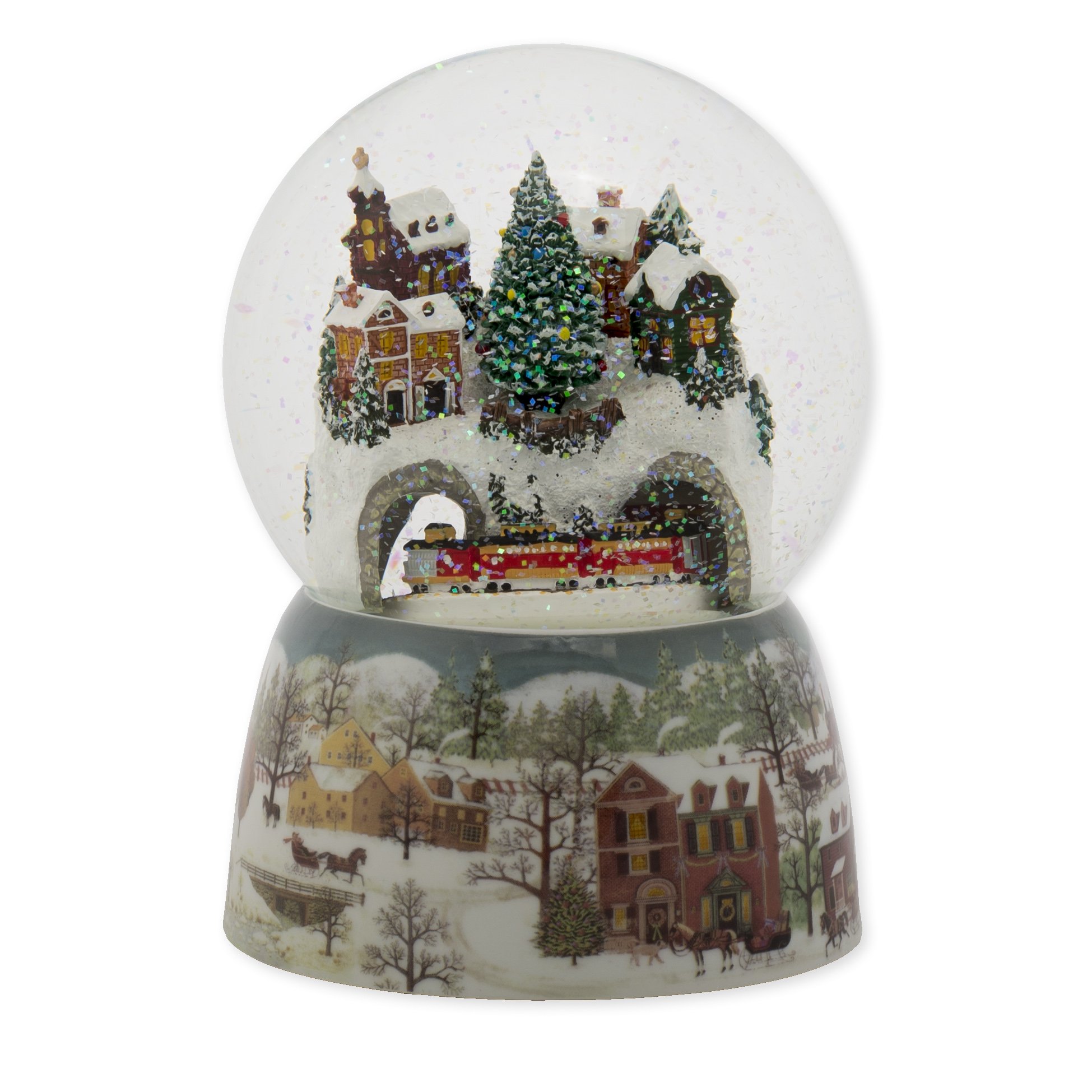 Roman 5.5 Musical VintageStyle Winter Cottage Christmas Snow Globe