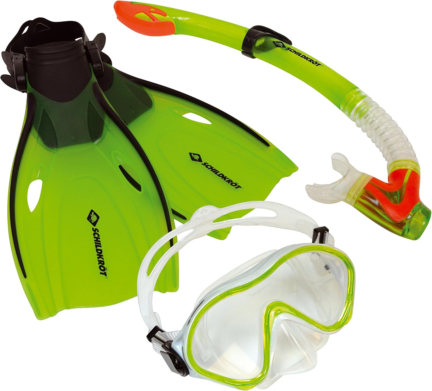 Schildkröt Funsports Bermuda Snorkel Set for Children 3 Pieces, Mask, Tube, Adjustable Fins, Size 27-32
