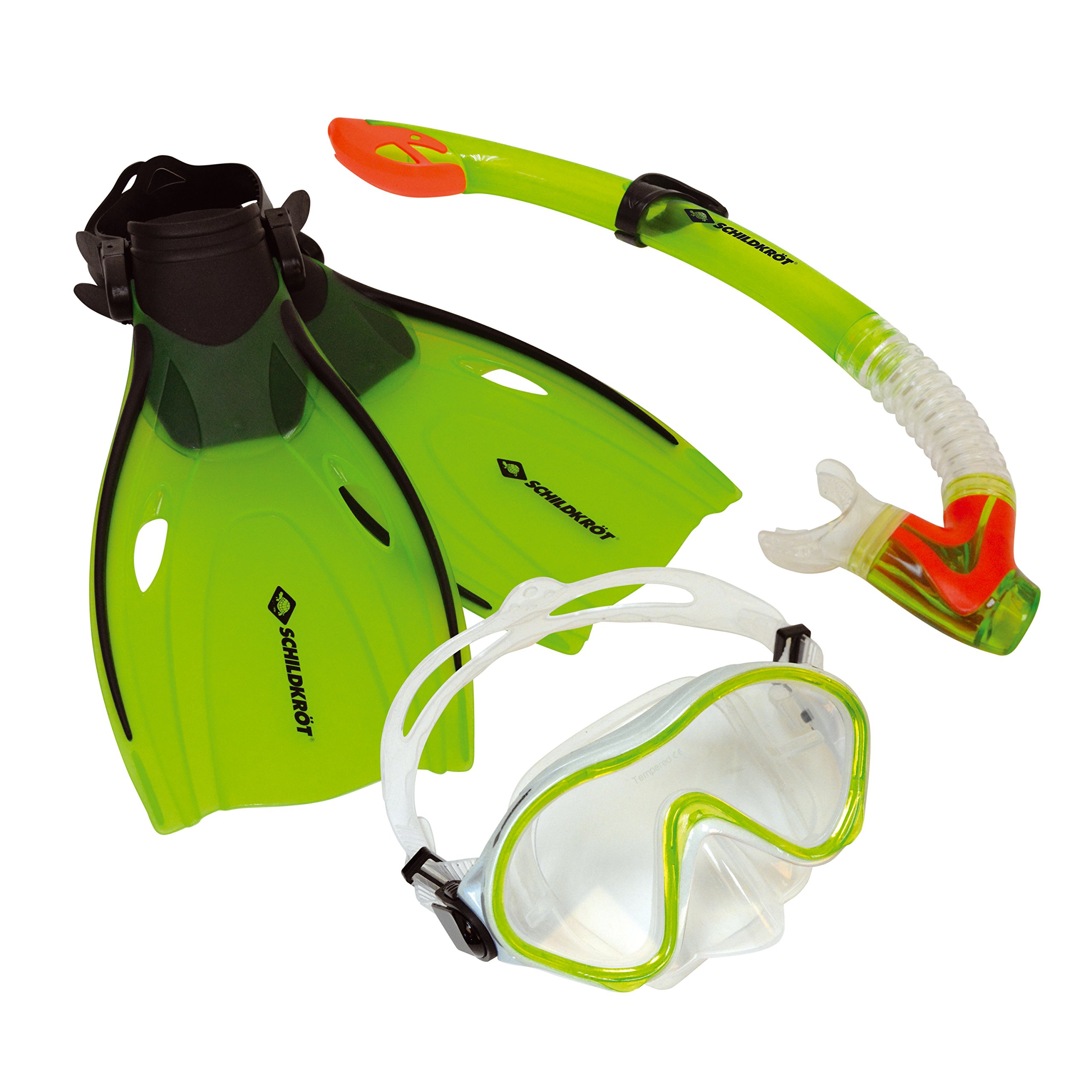 Schildkröt Funsports Bermuda Snorkel Set for Children, 3 Pieces - Mask, Tube, Adjustable Fins, Size 27-32, High Quality Silicone, Perfect Fit, in a Practical Bag, 940001