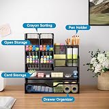Marbrasse Mesh Desk Organiser Multifunctional Pen Holder Black view 2