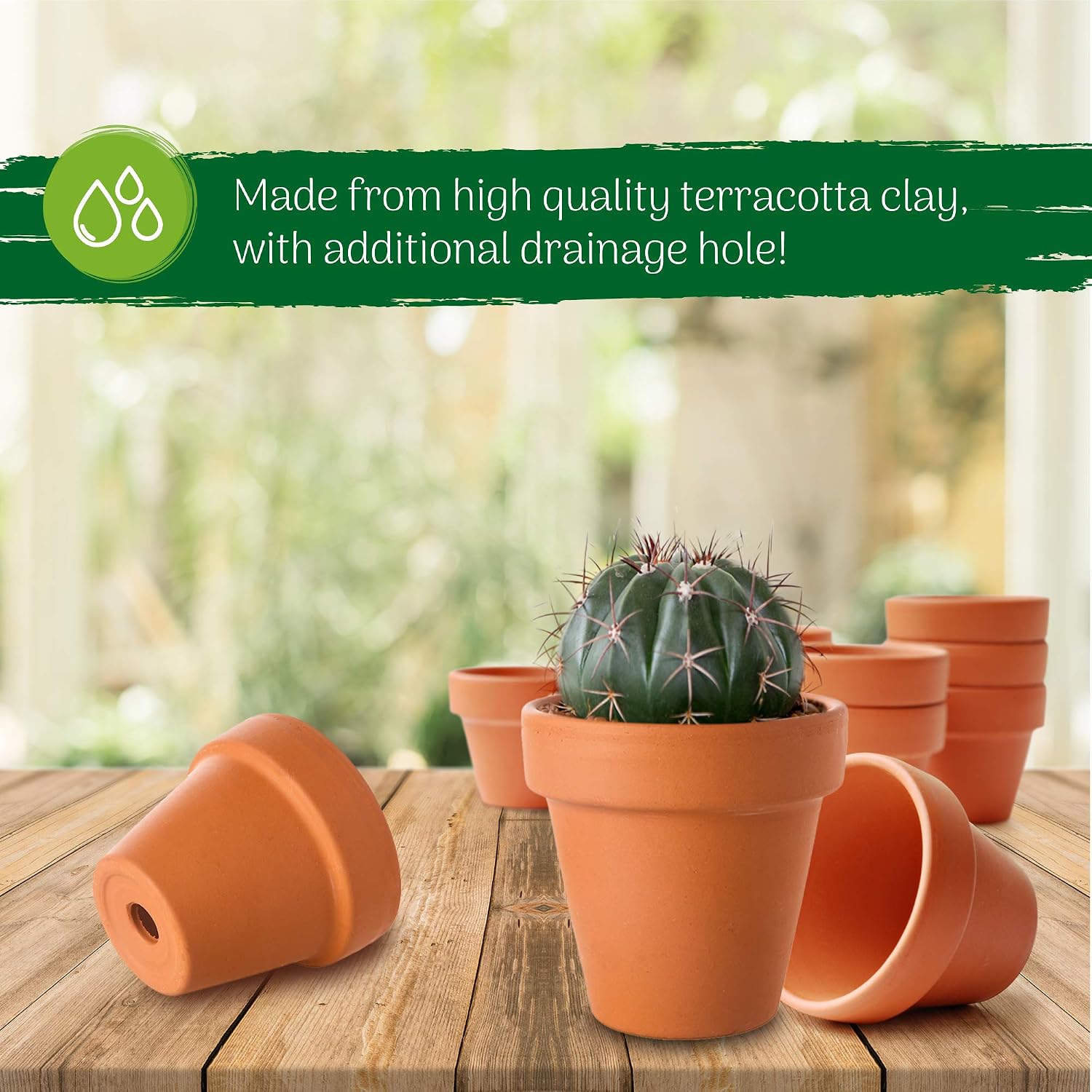 Green Thumbz Terracotta Plant Pots, 6.5cm x 16 Pack Small Plant Pots, Multi Purpose Mini Terracotta Pots for Plants Flowers - Image 4