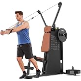 HitGo Home Gym Station with Dual Cable Pulley System for Full Body Training | Cable Pulley Workout Station for Chest, Back, Shoulder and Arm Exercises, with Cable Crossover and Space-Saving Design.