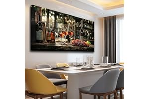 hyidecorart Dining Room Wall Art Wine Glass Canvas Wall Pictures Kitchen Art Wall Decor Still Life Goblet Prints Painting Landscape Poster Bar Living Room Office Artwork Modern Home Decoration 24x48