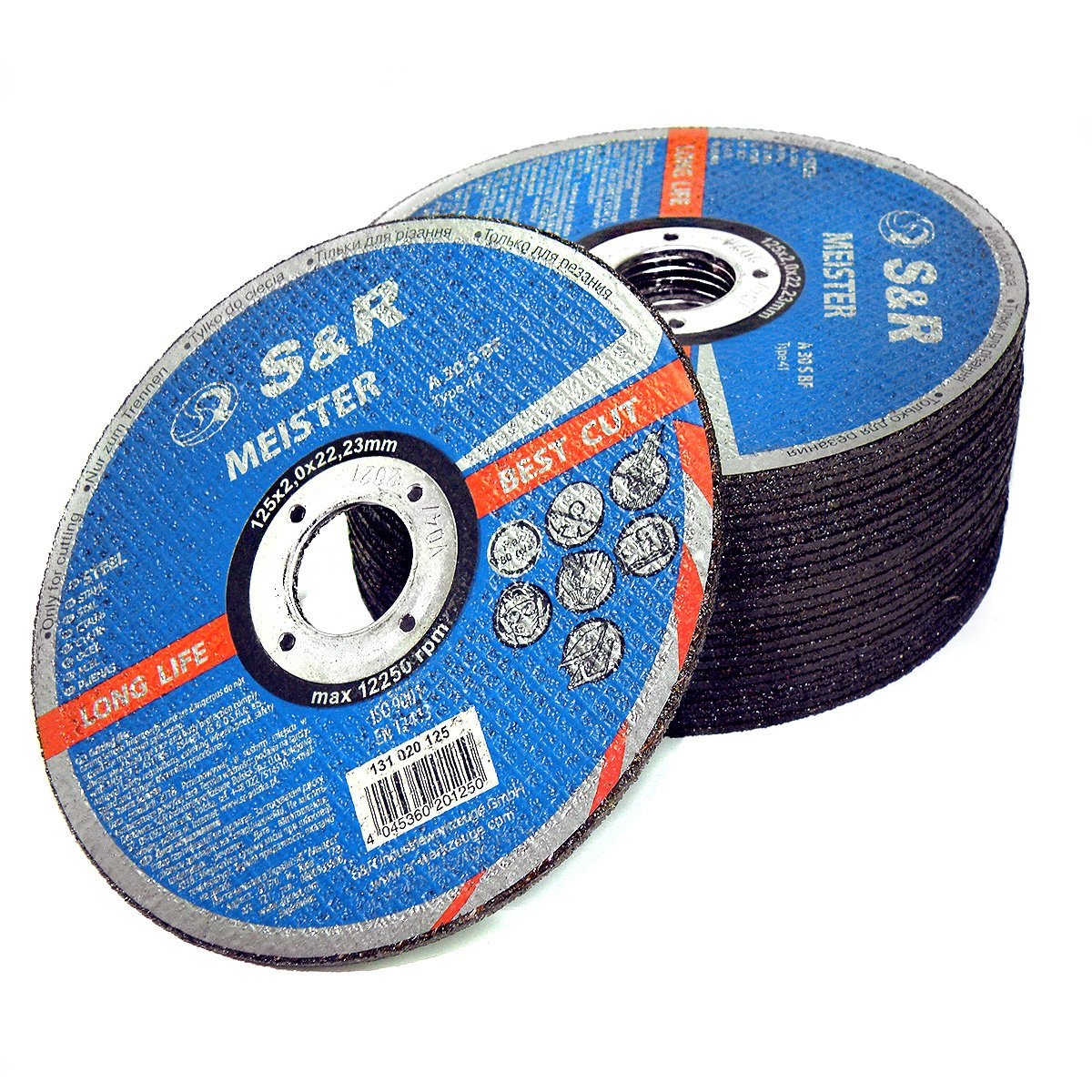 S&R Metal Cutting Discs 125 x 2 mm A30 S-BF for angle Grinder (5 inches x 80“). Pack of 25 Cutting Wheels for Steel, Inox Steel, Metal