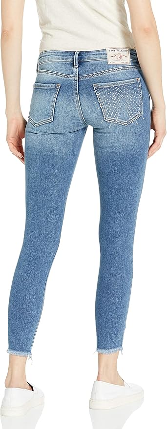 True Religion 真实信仰 halle crystal 水钻装饰 女式紧身牛仔裤 27码2.6折.31 海淘转运到手约￥300