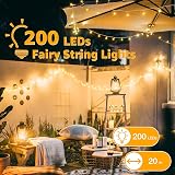 Ollny 200 LED Outdoor Christmas Tree Lights 20m Warm White Remote 8 Modes view 2